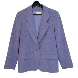 Vintage Pendleton Virgin Wool Blazer Periwinkle Blue Size 8 Academia Preppy